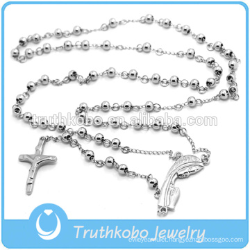 6MM Bead Rosary With Crucifix Cross Necklace AliExpress Our Lady of Guadalupe Heart Charm Rosary Necklace for Religious